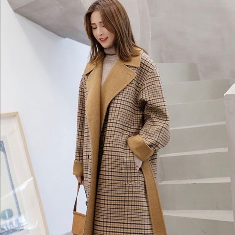 NWT Ariadne - Plaid Double Breasted Coat